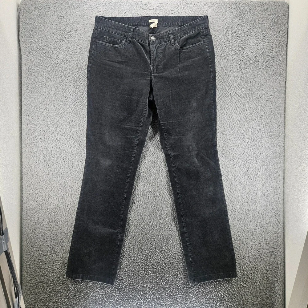 J Crew Women's Corduroy Pants Sz 31R ( 33x32 ) Straight Leg Dark‎ Gray